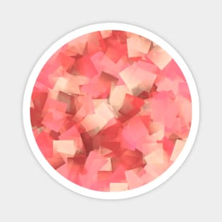 Abstract Peach and Coral Colored Squares Pattern Magnet